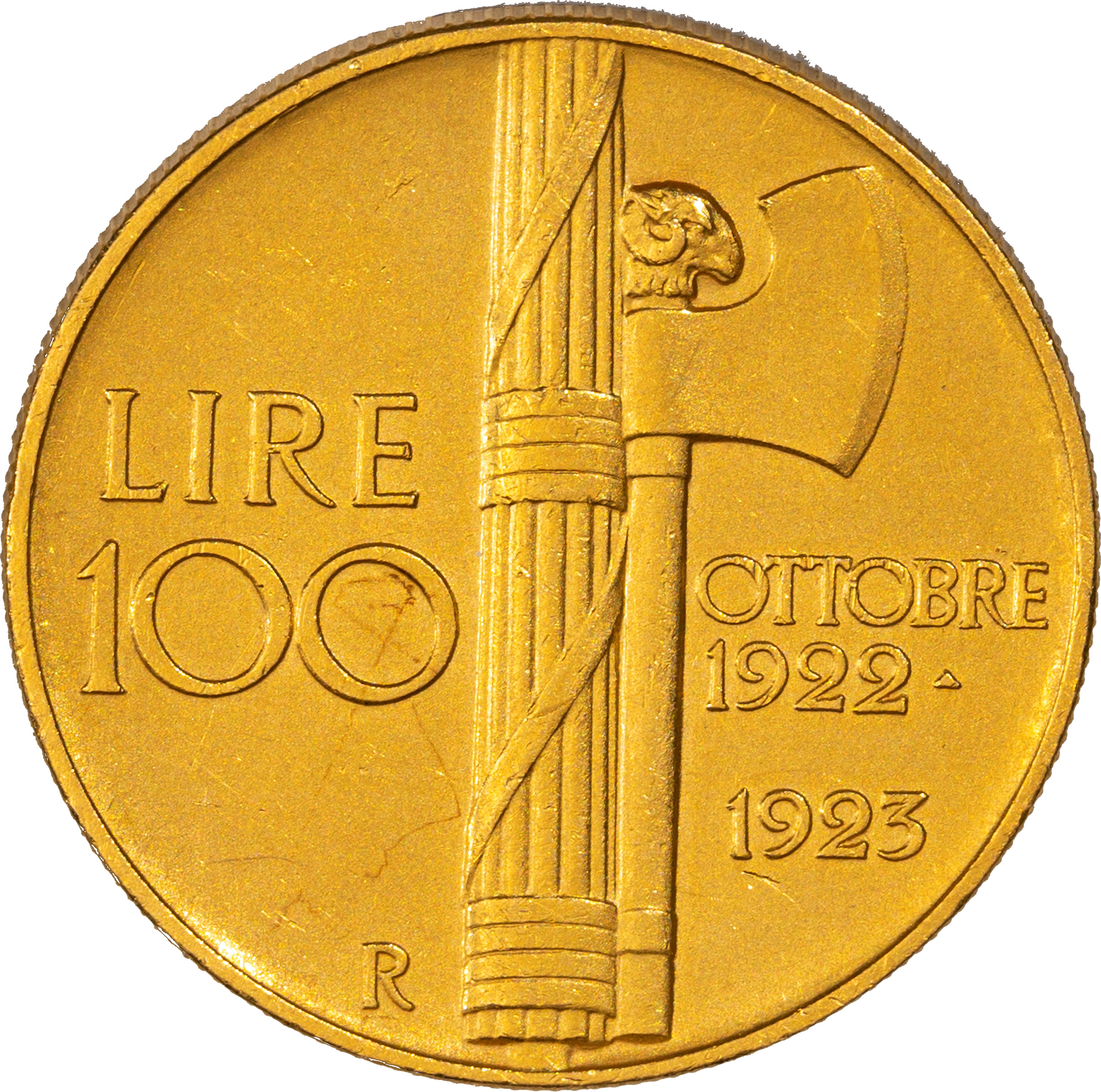 Regno d'Italia, Vittorio Emanuele III, 100 lire, 1923, Roma, 1 anniversario marcia su Roma