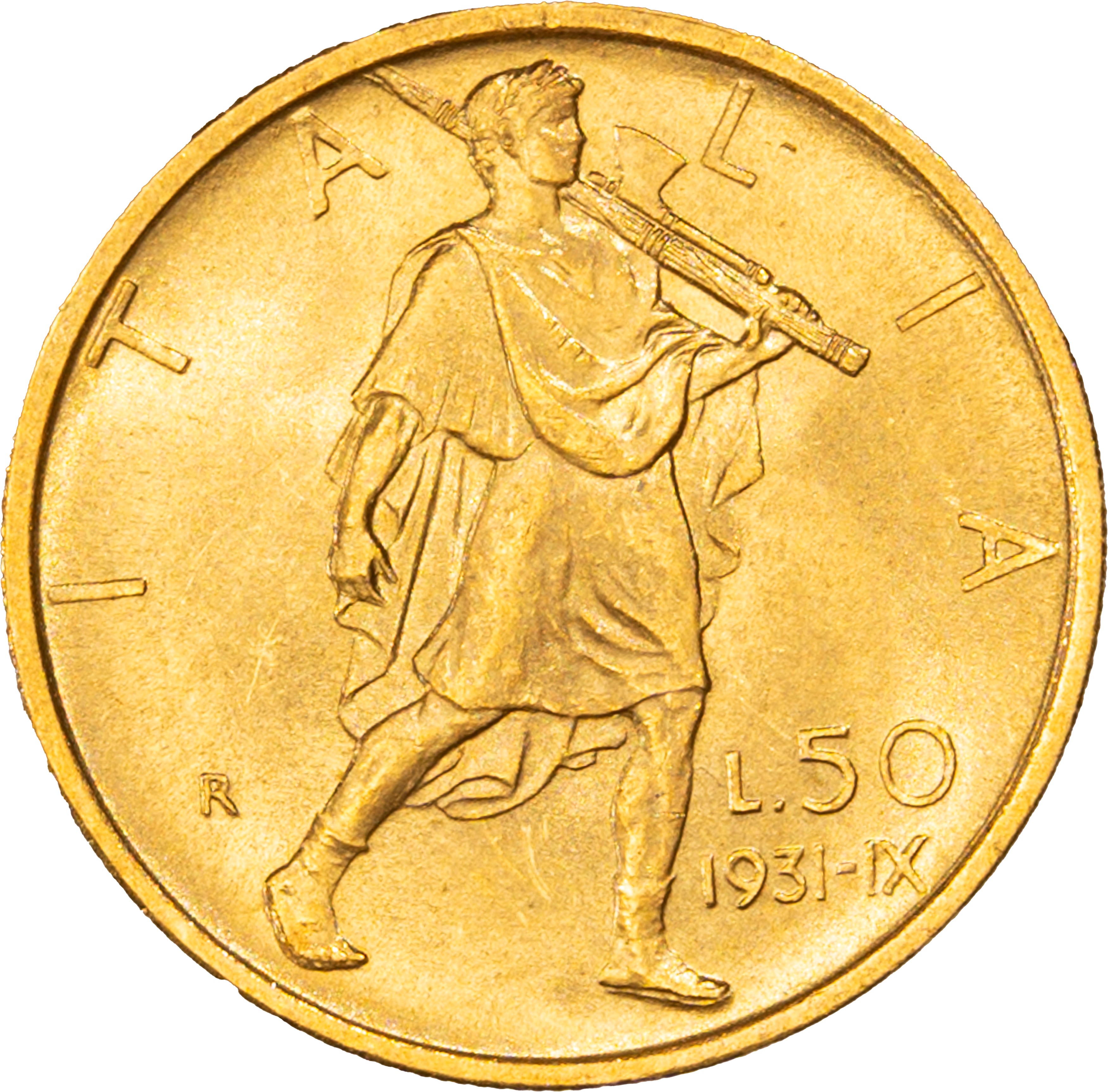 Regno d'Italia, Vittorio Emanuele III, 50 lire, 1931, IX, Roma, Littore