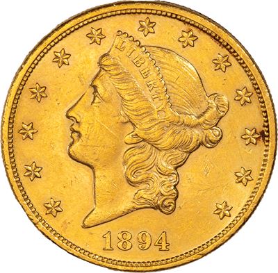 Stati Uniti d'America, 20 dollari Liberty Head - Double Eagle, IN·GOD·WE·TRUST, 1894, Philadelphi...
