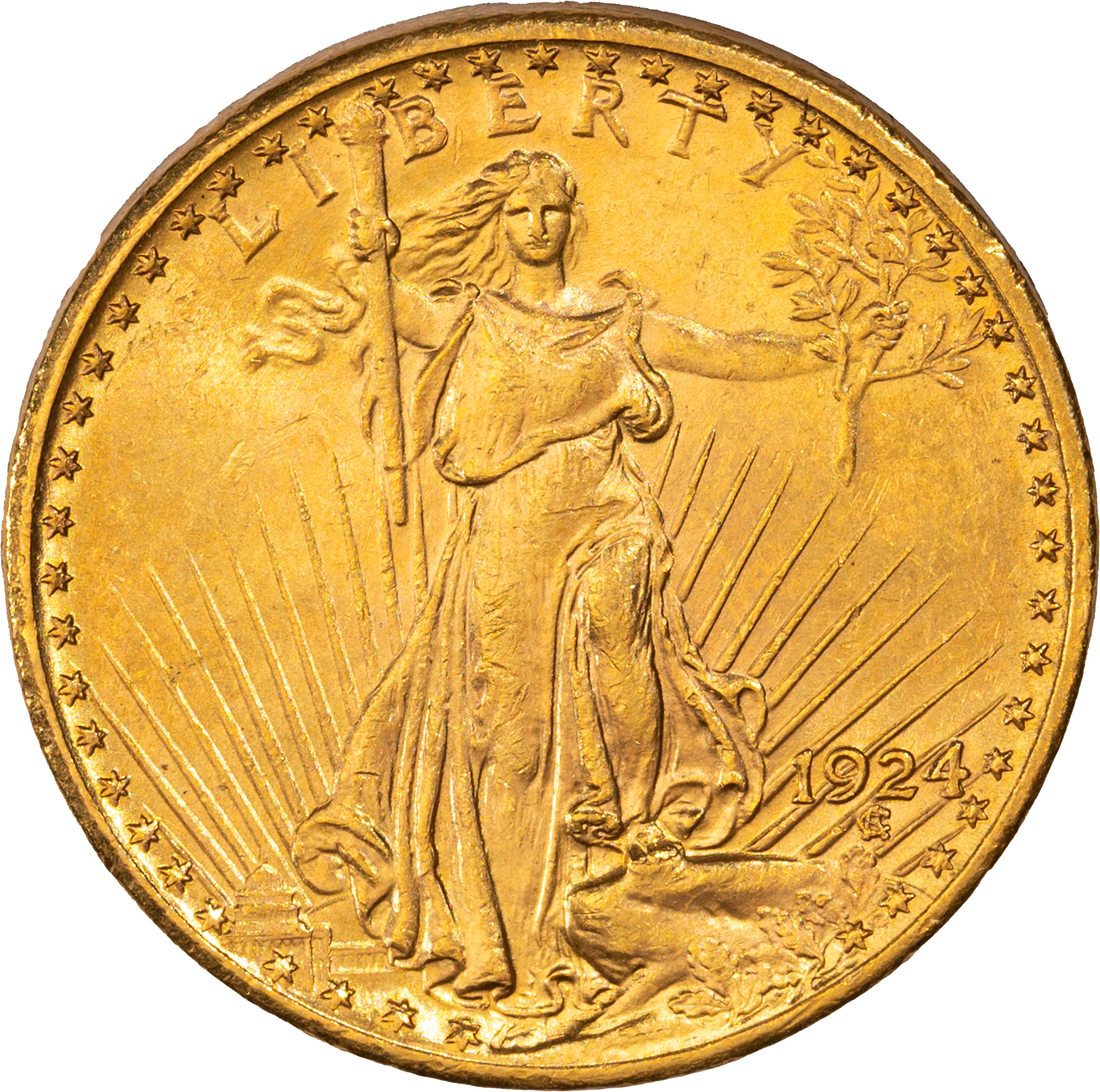 Saint-Gaudens, 20 Dollari Double Eagle, IN·GOD·WE·TRUST, 1924, Philadelphia