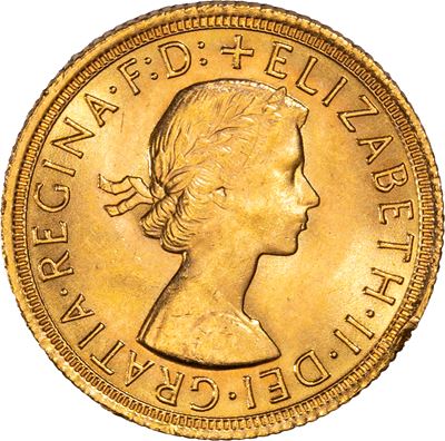 Gran Bretagna, Regina Elisabetta II - 1 Sterlina (Sovrana) 1966, Fiocchetto - I tipo