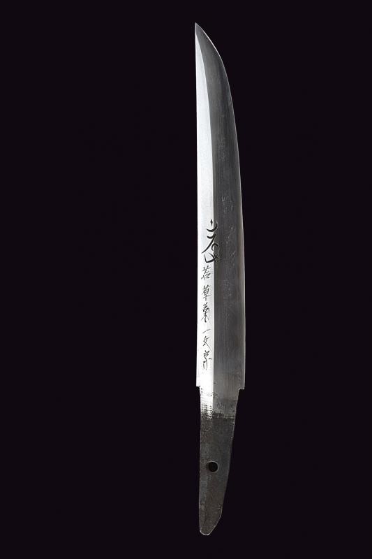 Kaiken in shirasaya, Giappone, Periodo Meiji (1868-1912), lunghezza 29.4 cm