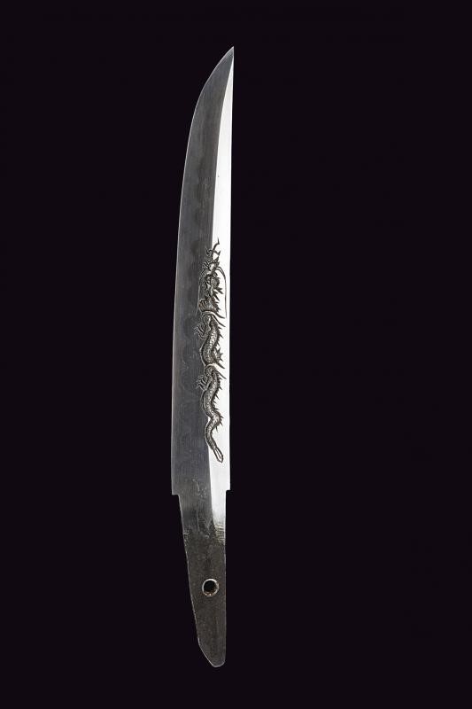 Kaiken in shirasaya, Giappone, Periodo Meiji (1868-1912), lunghezza 29.4 cm