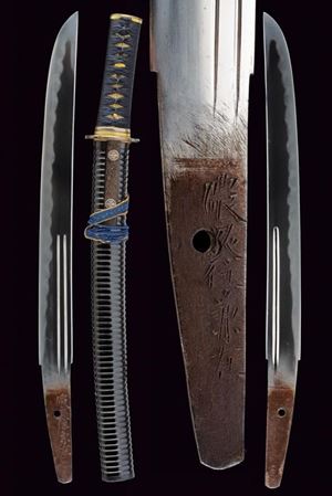 A Sunobe wakizashi signed Ju Kane Ari with beautiful koshirae