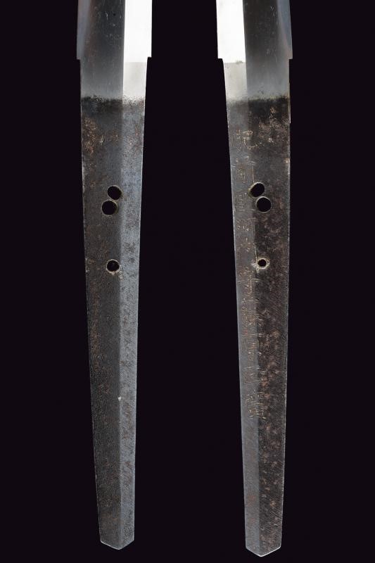 Kuni Karachi no Kami Fujiwara Masahiro, Tachi con koshirae, Giappone, Periodo Edo, lunghezza 105 ...