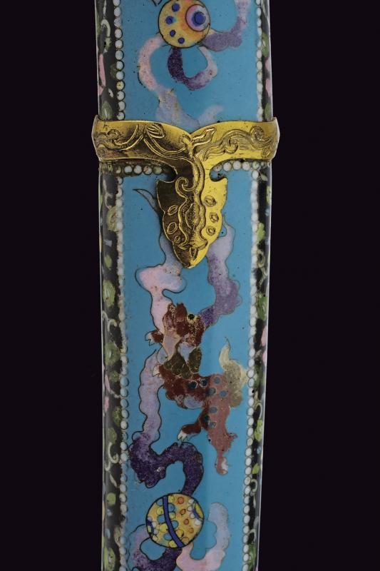 Koshirae per un tachi lavorato in cloisonne