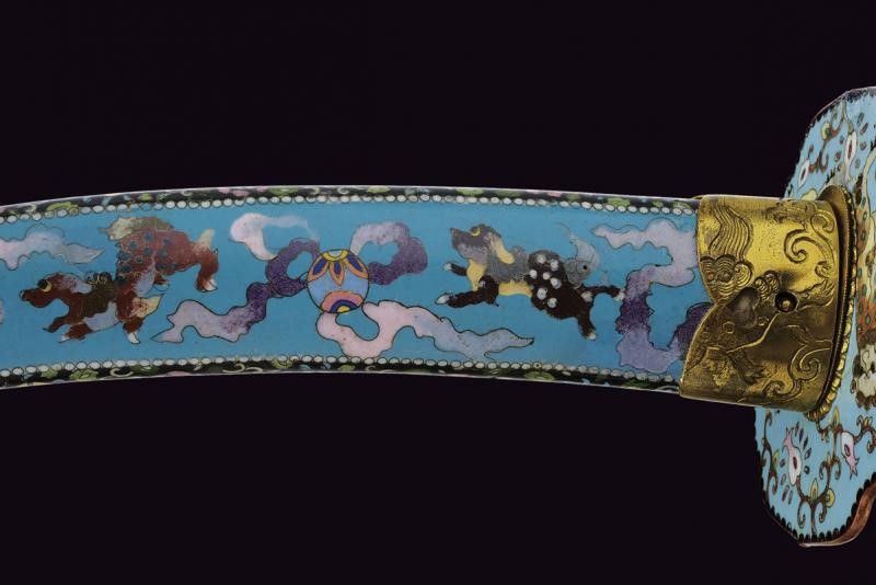 Koshirae per un tachi lavorato in cloisonne