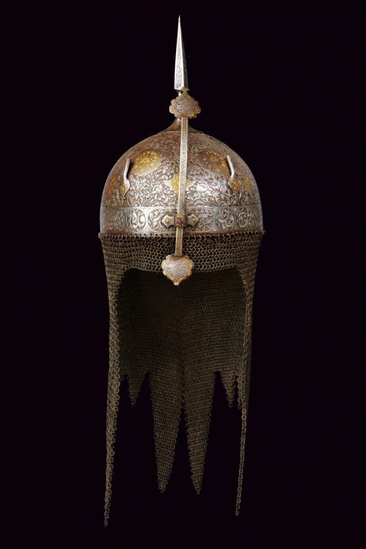 Oggetto Indopersiano, Khula-khud, ferro e oro, Metà XIX Secolo