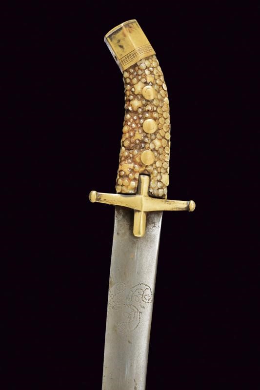 Rara sciabola tatara con lama in damasco