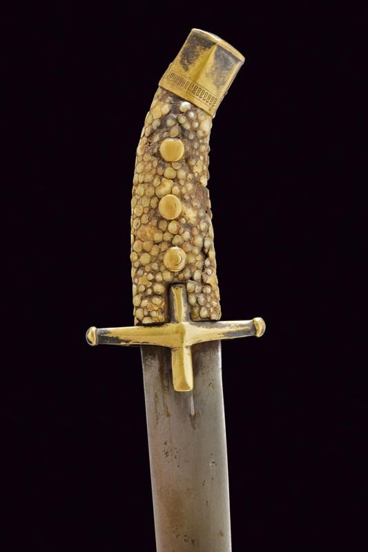 Rara sciabola tatara con lama in damasco