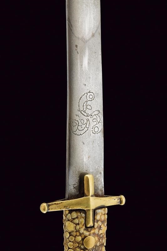 Rara sciabola tatara con lama in damasco