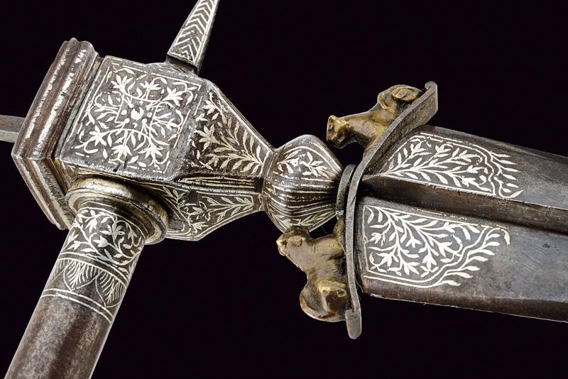 Martello d'armi Zaghnal, India, fine XIX secolo, lunghezza 65 cm