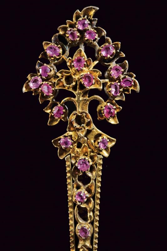 Sarpech in vermeil decorato con rubini, India, circa 1900
