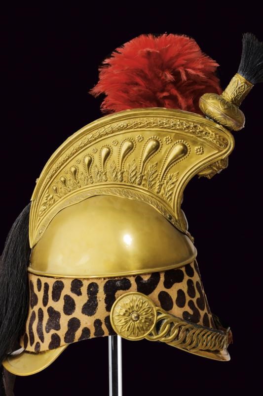 Elmo da dragone Mod. 1858, ottone, Francia, 1870