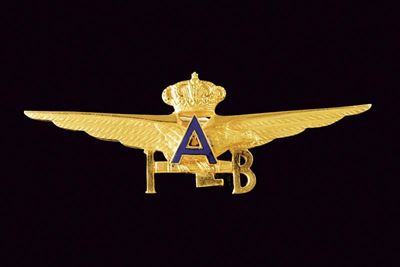 Brevetto da Trasvolatore Atlantico, metallo dorato, Regno d'Italia, 1930/40