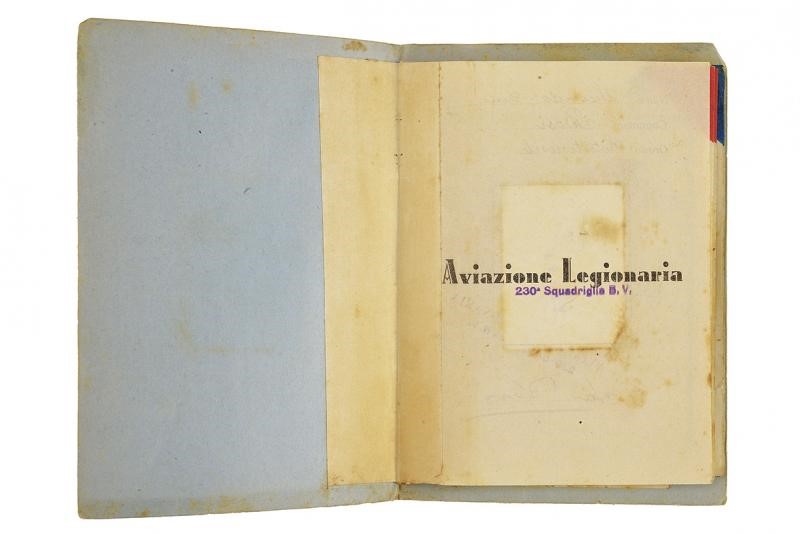 Libretto di volo del Sottotenente Bosi, Aviazione Legionaria, Spagna, 1939