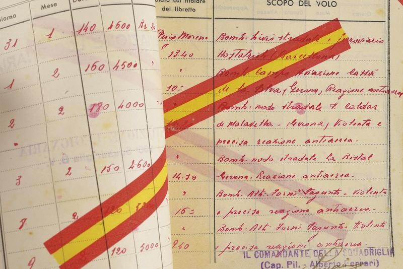 Libretto di volo del Sottotenente Bosi, Aviazione Legionaria, Spagna, 1939