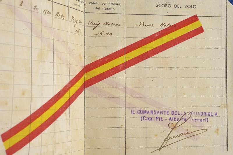 Libretto di volo del Sottotenente Bosi, Aviazione Legionaria, Spagna, 1939