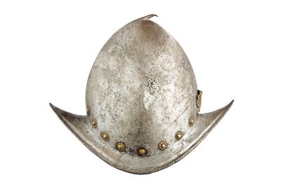 Morione aguzzo, metallico, Italia, 1600 circa