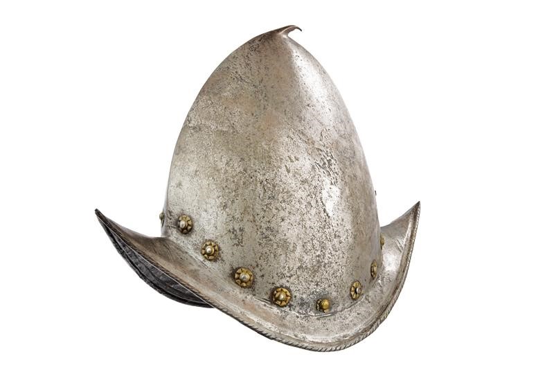 Morione aguzzo, metallico, Italia, 1600 circa