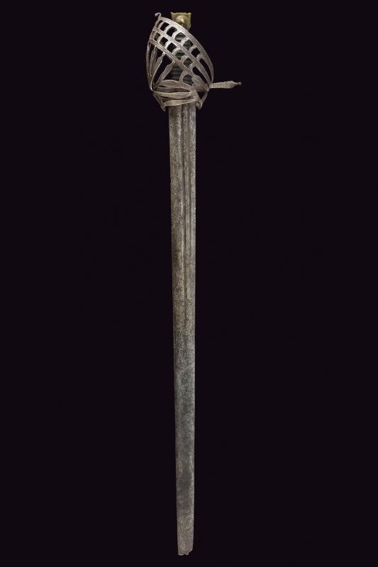 Schiavona, lama dritta a duplice e triplice scanalatura, XVII Secolo