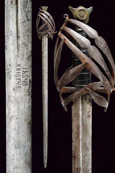 Schiavona, lama dritta a due fili del XVII secolo, Veneto