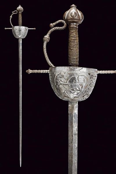 Spada a tazza, tecnica spagnola, XVII secolo