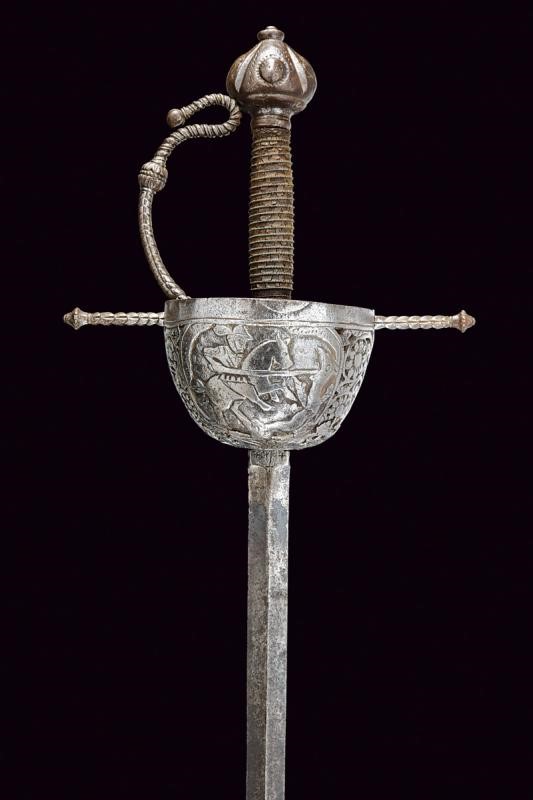 Spada a tazza, tecnica spagnola, XVII secolo