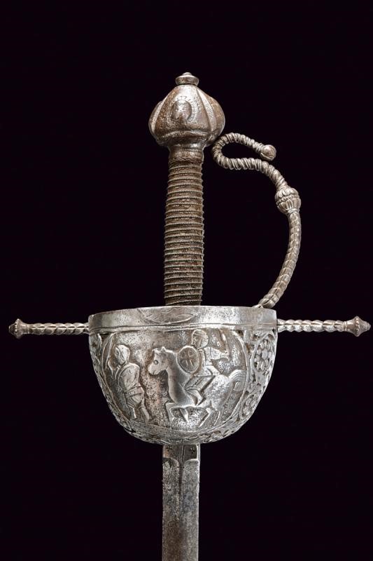 Spada a tazza, tecnica spagnola, XVII secolo