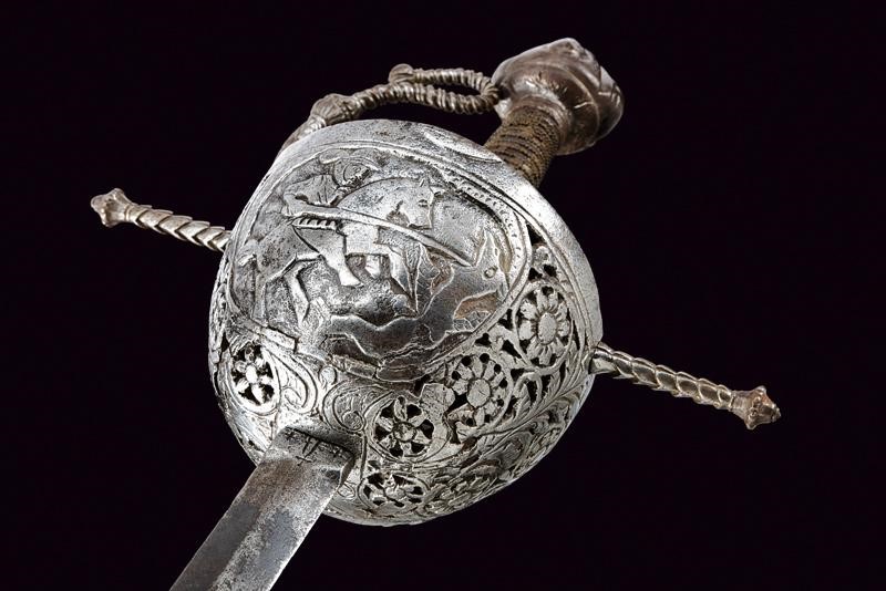 Spada a tazza, tecnica spagnola, XVII secolo