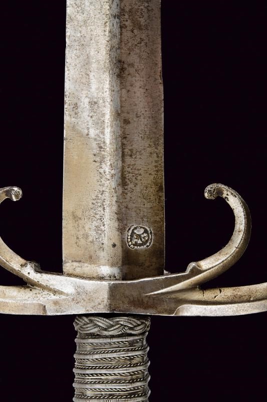 Spada a granchio incisa, Italia settentrionale, XVII secolo