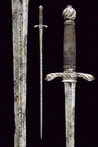Spada, lama dritta a due fili del tardo XVI secolo