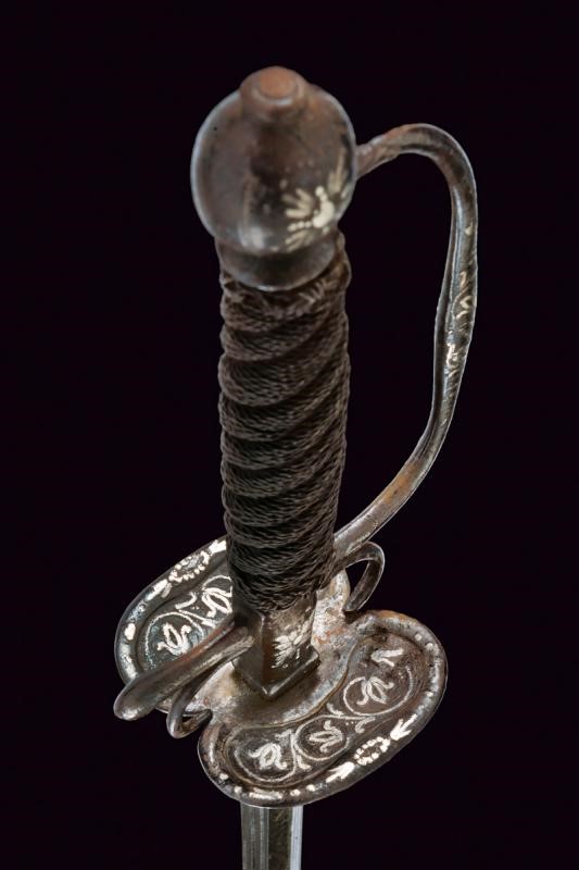 Spadino da paggio ageminato in argento, Europa, 1700 circa