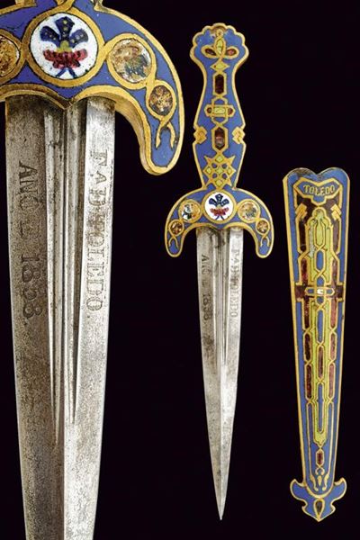 Pugnale smaltato, Toledo, 1858