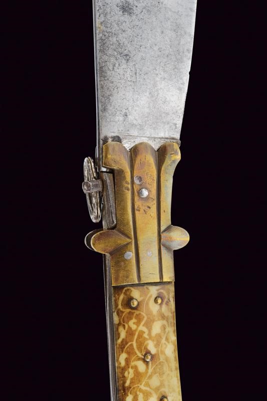 Navaja de Toledo, lama con impugnatura in corno decorato