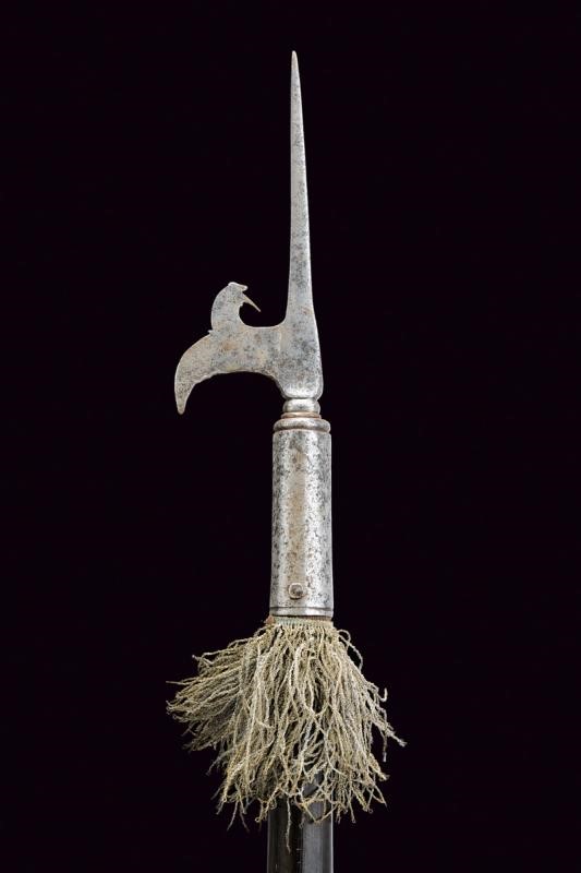 Cuspide in ferro con ornamentazione a testa di gallo, Italia, XVI Sec.