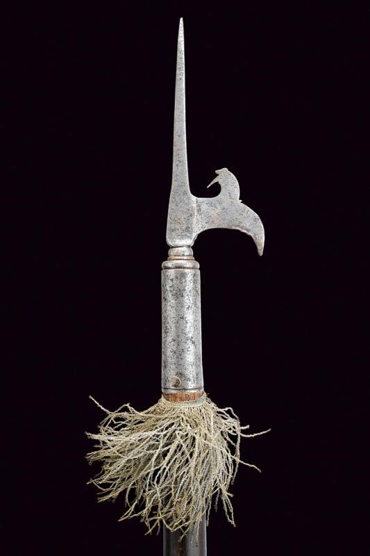 Cuspide in ferro con ornamentazione a testa di gallo, Italia, XVI Sec.