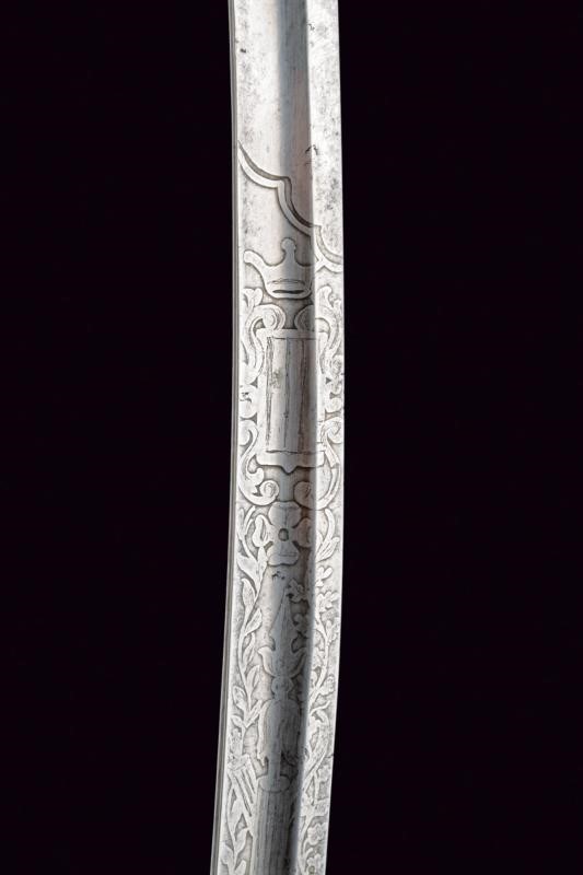 Sciabola da ufficiale fuori ordinanza, Austria, Terzo quarto del XIX secolo, lunghezza 97 cm.
