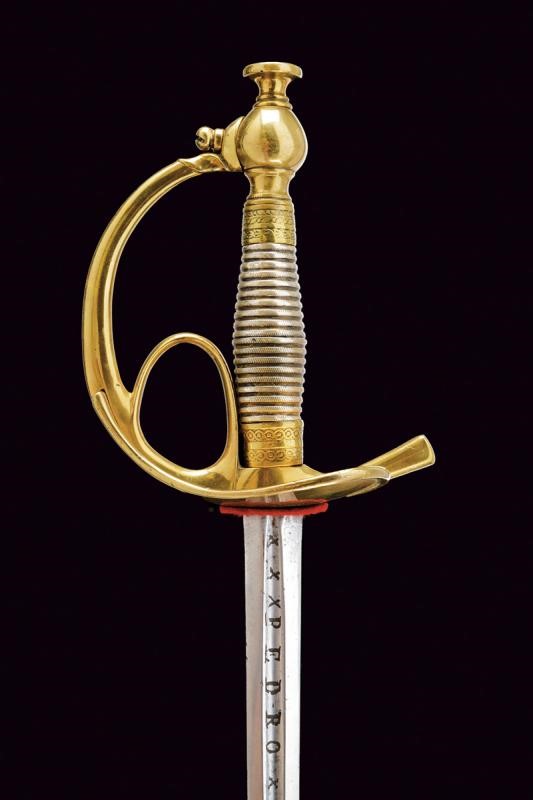 Spada da ufficiali Mod. 1833 'Albertina', Regno di Sardegna, lunghezza 97.5 cm, prima metà del XI...