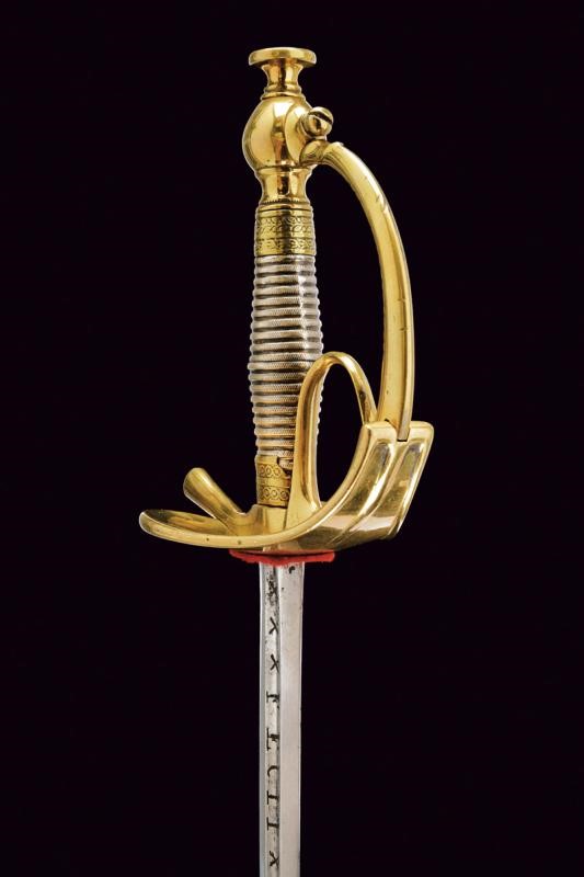 Spada da ufficiali Mod. 1833 'Albertina', Regno di Sardegna, lunghezza 97.5 cm, prima metà del XI...
