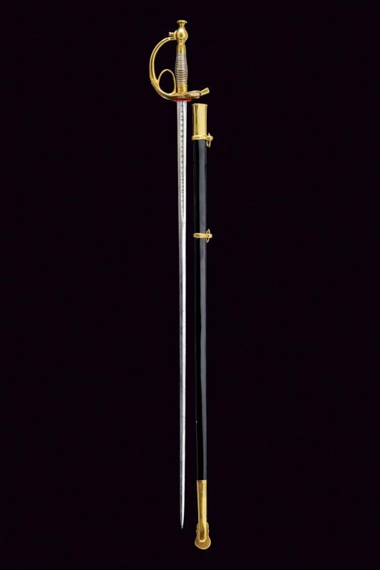 Spada da ufficiali Mod. 1833 'Albertina', Regno di Sardegna, lunghezza 97.5 cm, prima metà del XI...