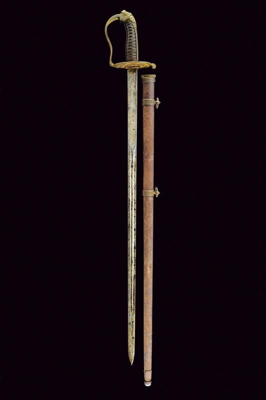 Spada da ufficiale subalterno della Guardia Civica, modello 1847, Stato Pontificio