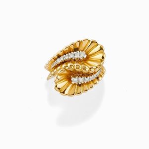 Anello in oro bicolore 18K e diamanti