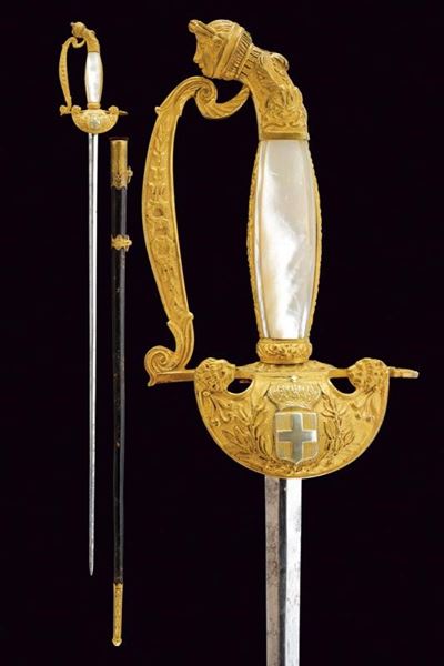 Spadino da funzionario, Regno d'Italia, lunghezza 87.8 cm, Terzo quarto del XIX Secolo
