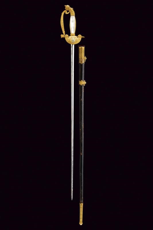 Spadino da funzionario, Regno d'Italia, lunghezza 87.8 cm, Terzo quarto del XIX Secolo