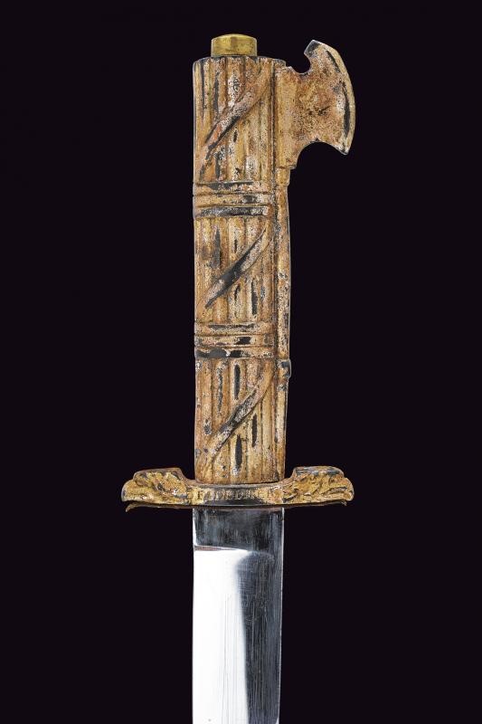 Pugnale 'Fideliter', metallo bruno, lunghezza 28,8 cm, Italia, secondo quarto del XX Secolo