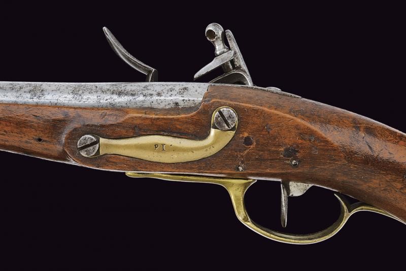 Pistola a pietra focaia da cavalleria, tecnica Brescia, lunghezza 35,5 cm, primo quarto del XIX s...