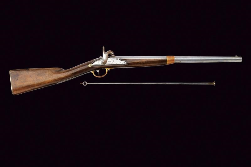 Francia, Moschettone da cavalleria Mod. 1822T con rara bacchetta disgiunta, 1825