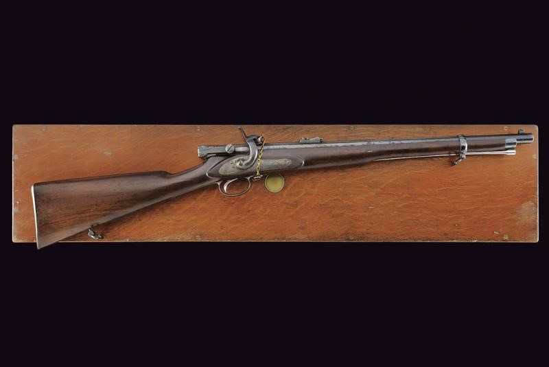 Calisher & Terry, Rara carabina a retrocarica modello Terry con sistema in cassetta, 1860 circa