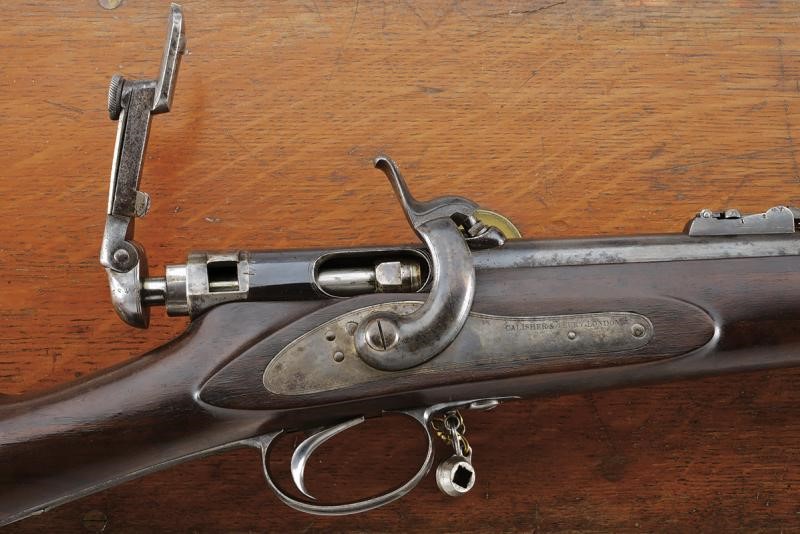 Calisher & Terry, Rara carabina a retrocarica modello Terry con sistema in cassetta, 1860 circa